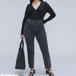 Everlane Curvy 90s Cheeky Straight Jean Washed Black - 27